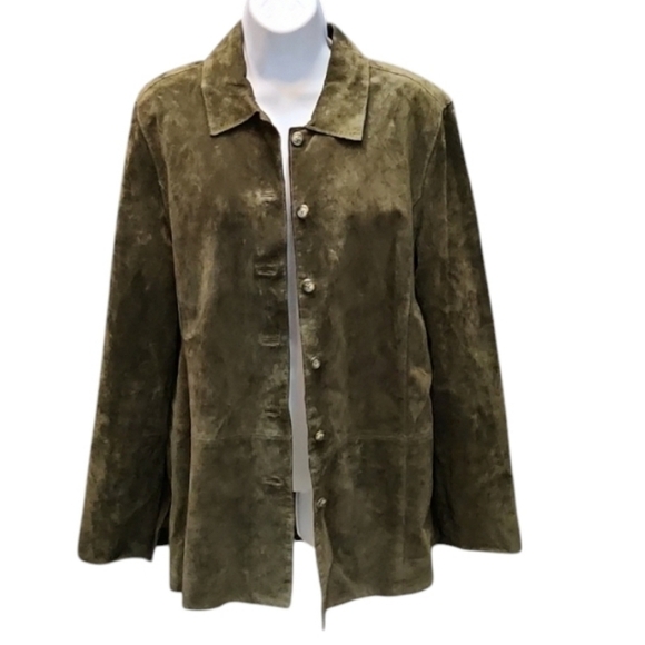 Valerie Separates Jackets & Blazers - Valerie Separates Vintage Olive Green Suede Jacket